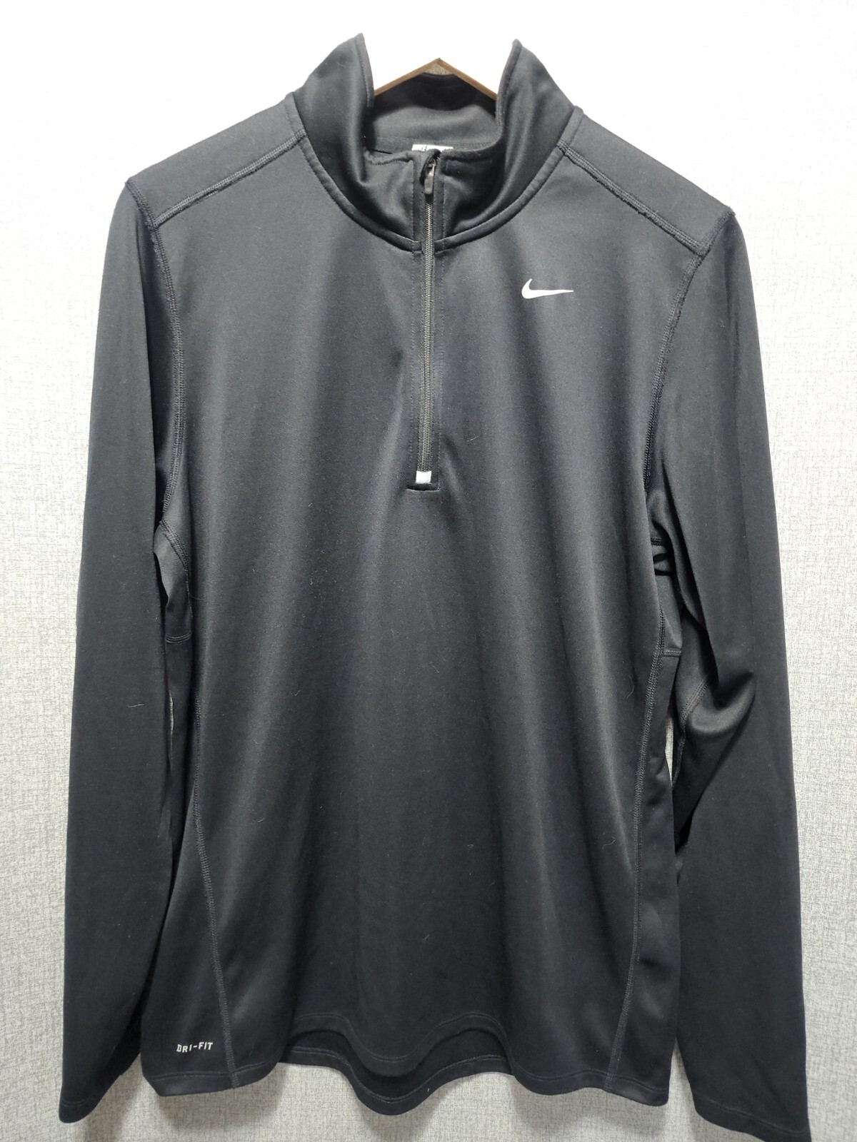 Nike Men's Racer 1/4 Zip Running Shirt Athletic Black Large 547793-010 B78 gallery