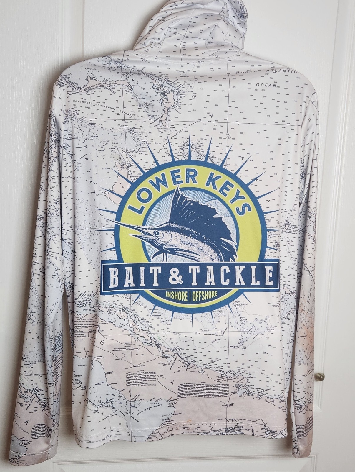 A1A Outfitters Florida Keys Map Mens Hooded Sun Shirt Medium BIG PINE KEY gallery