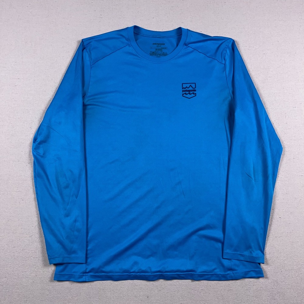 Patagonia Shirt Mens Large Blue Capilene 1 Silkweight Crew Base Layer