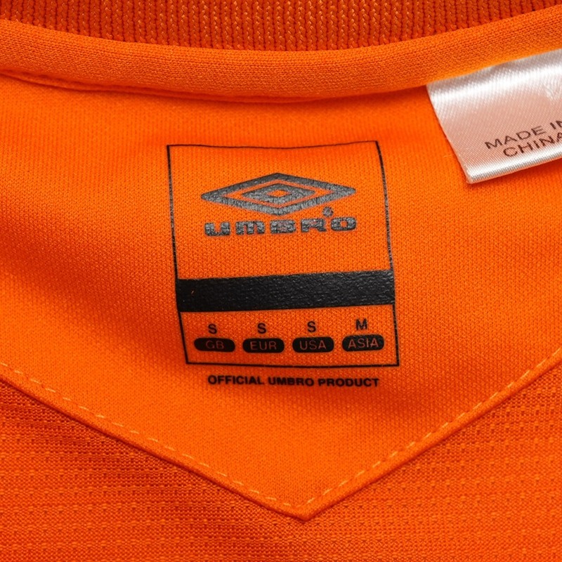 Umbro Soccer Jersey Mens Small Orange V-Neck Short Sleeve Athletic Shirt gallery