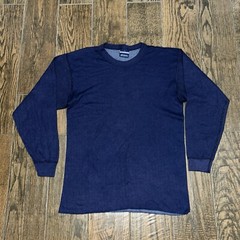 Medalist Mens Cotton/Poly Longsleeve Blue Thermal Crew Shirt Size. Large