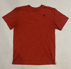Nike T-Shirt Mens Medium Dri-FIT Training Orange Stretch Workout Gym Athletic