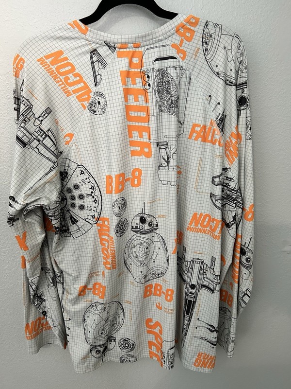 Star Wars ClimateSmart XXL White Orange Graphic Crew Neck Long Sleeve T-Shirt gallery