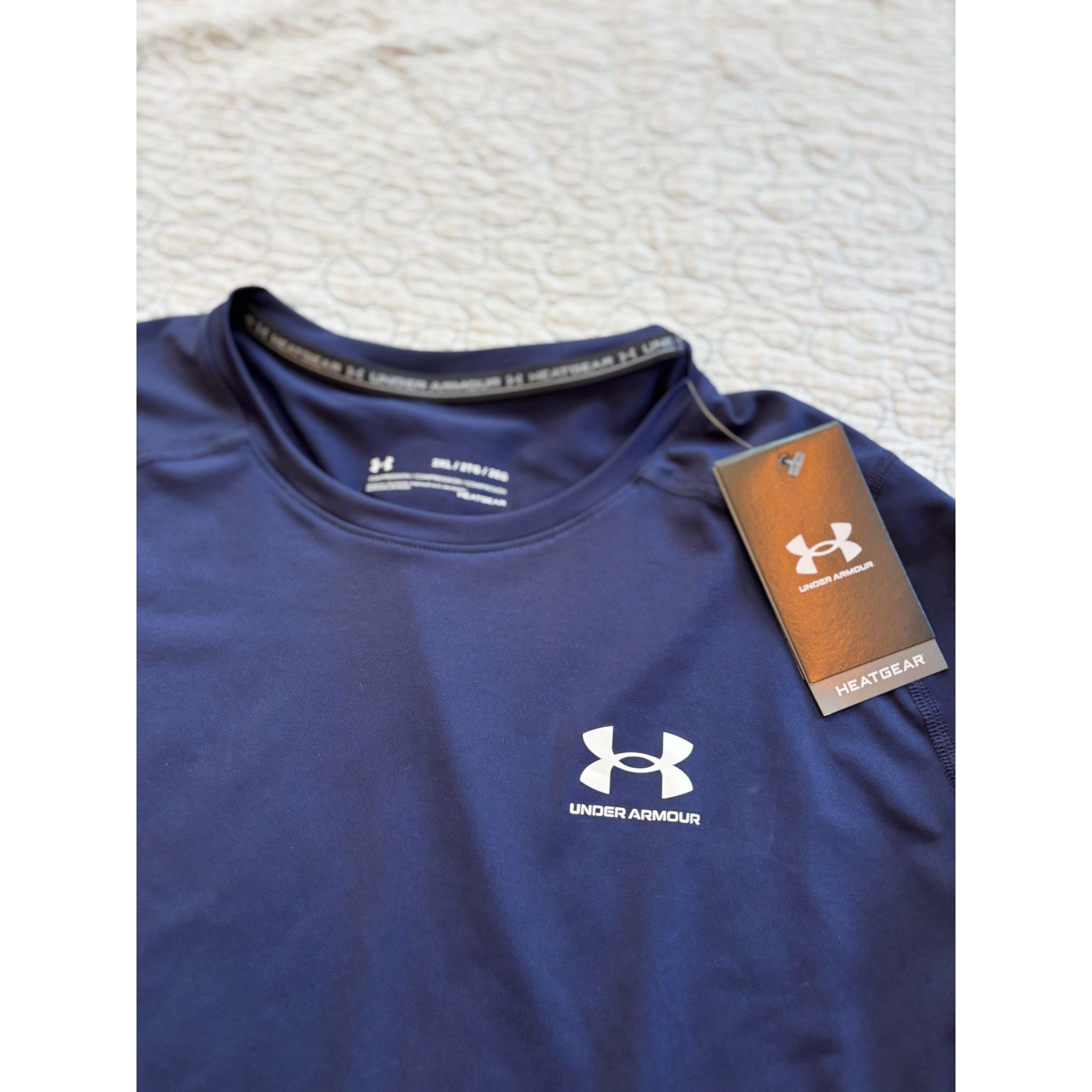 Under Armour Mens HeatGear Compression Long Sleeve Shirt Navy 2XL gallery