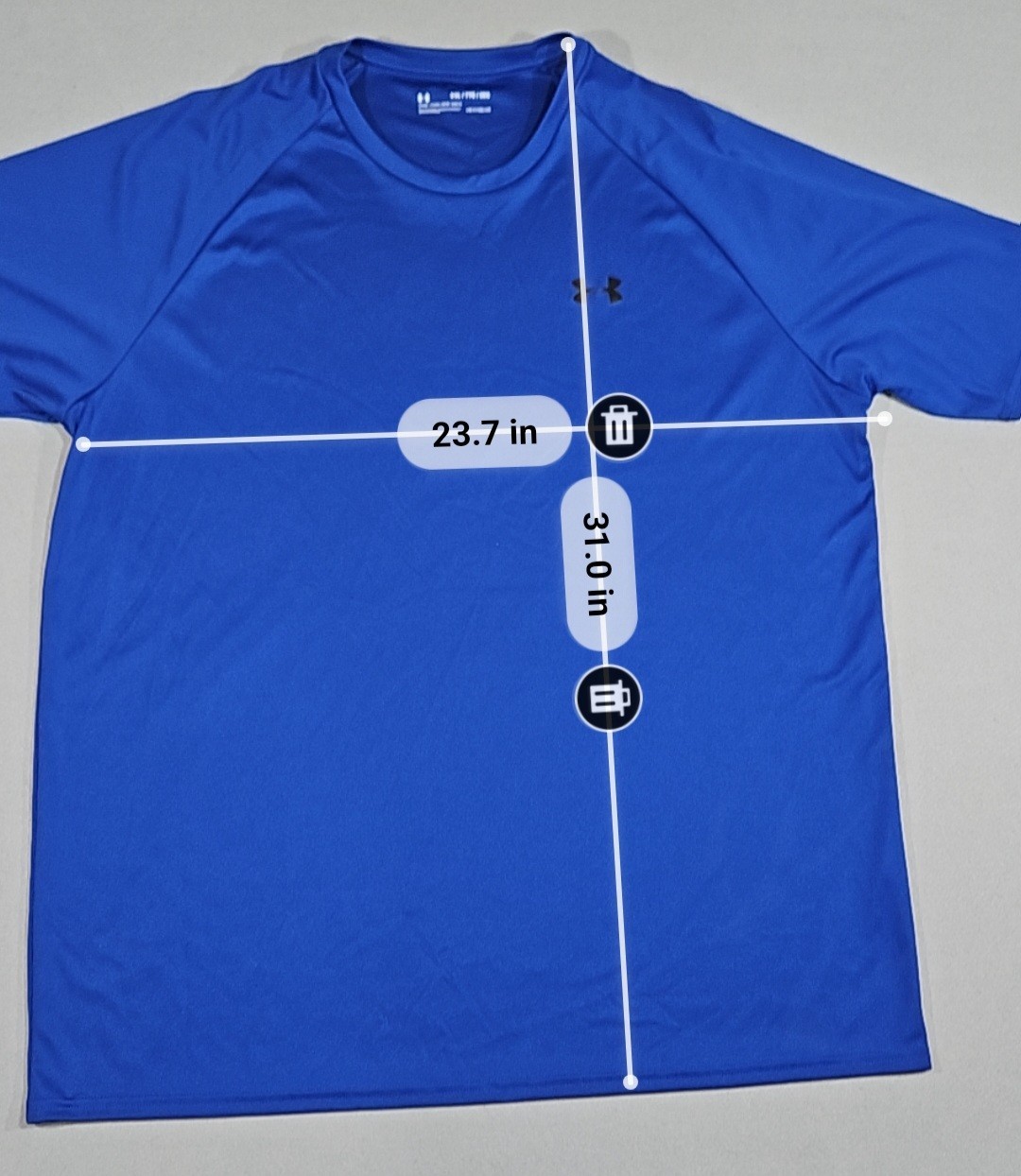 Under Armour HeatGear Mens Shirt 2XL Blue Raglan Short Sleeve Athletic Gym Tee gallery
