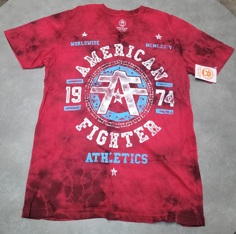 American Fighter Worldwide Athletics MMA Mens Davenpaint V-Neck 2XL Tshirt