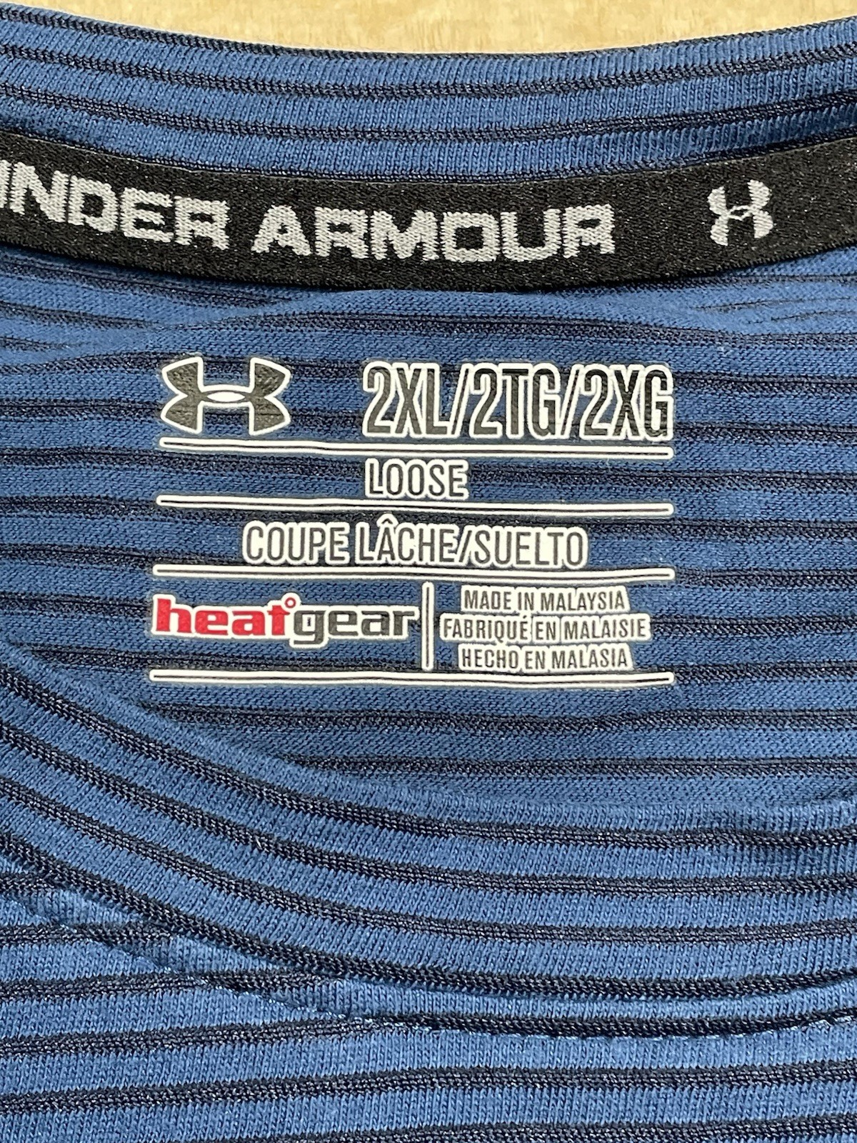 Under Armour Mens 2XL Workout T-Shirt Blue Crew Neck Gym Lightweight gallery