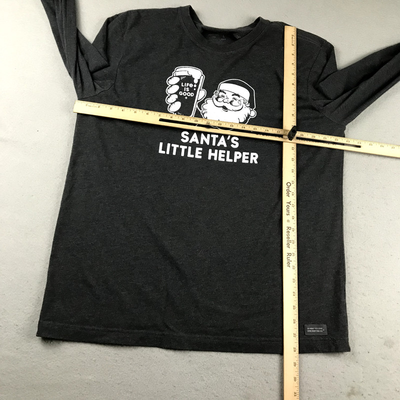 Life Is Good Shirt Mens Large Black Crew Neck Long Sleeves Pullover Crusher Tee gallery