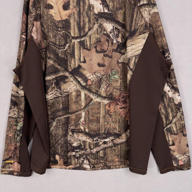 Mossy Oak Pullover Mens 2XL Camo Break-Up Infinity 1/4 Zip Hunting Performance gallery