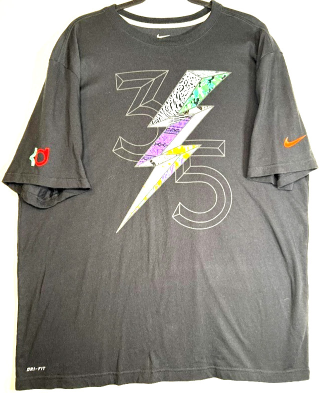 Nike Dri Fit Shirt Men XXL Black KD 35 Lightning Graphic Short Sleeve Crew Neck