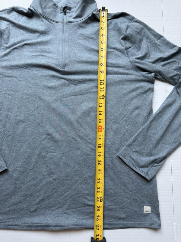 Vuori Mens XL Ponto 1/2 Zip Mock Neck Pullover Light Blue Gray $118 Super Soft! gallery