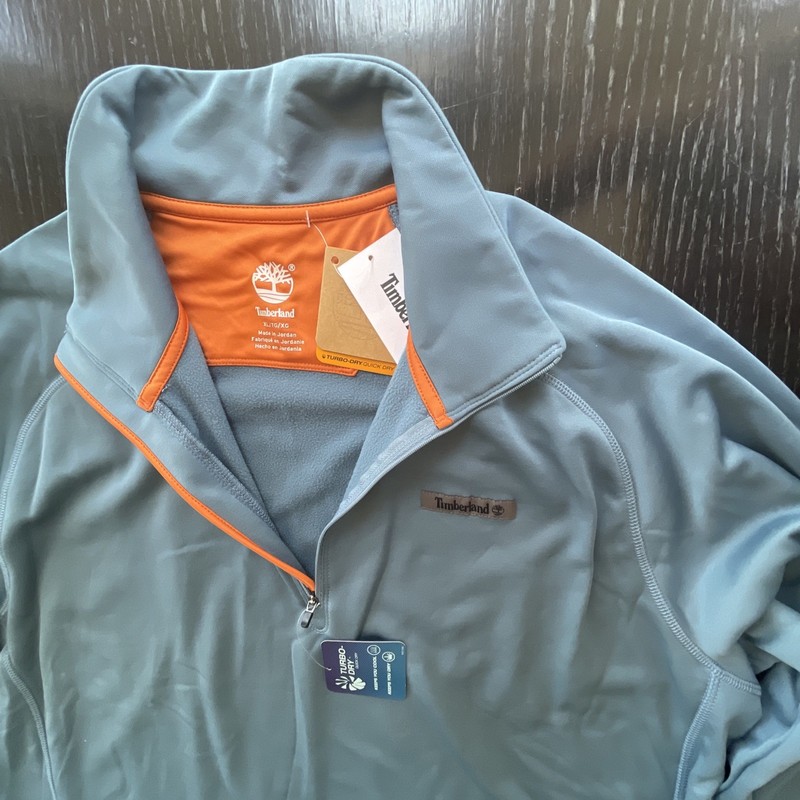 TIMBERLAND 1/4 ZIP Agean Blue Teal Pullover Jacket Shirt MEN'S XL Turbo Dry NWT gallery