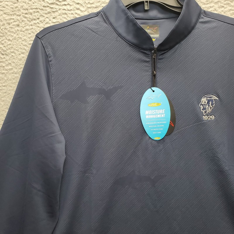 Greg Norman Play Dry Activewear Shirt Mens Large Navy Golf Performance Stretch gallery