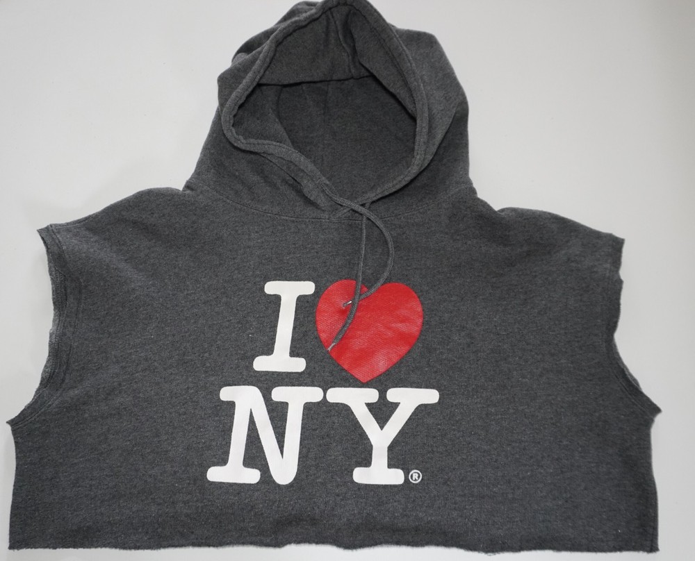 HOODED NY CUT-OFF SWEATSHIRT SIZE LARGE