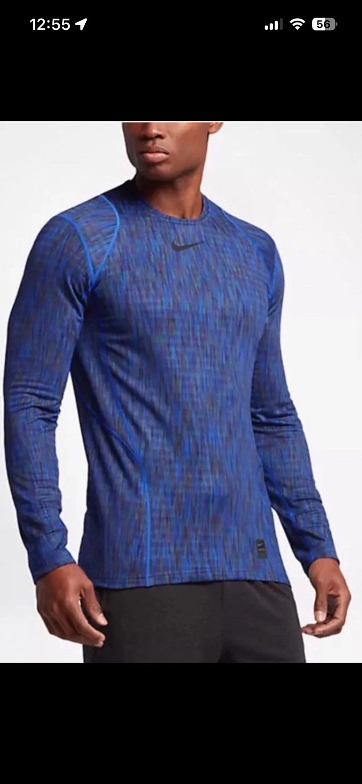 Nike Pro Warm Men's training Running Rugby Gym Top size 2XL (824280-452) Blue gallery