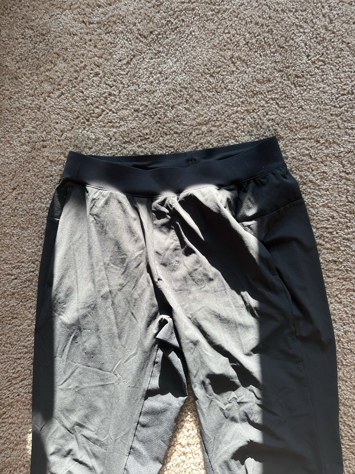 MPG Sport Black Athletic Performance Joggers Mesh Panels Elastic Waist gallery