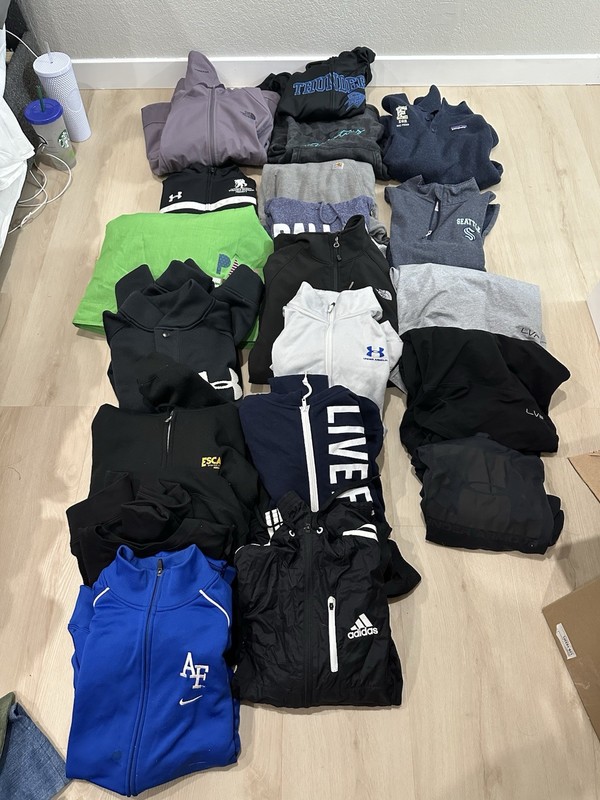 Lot of 20 NIKE Under Armour Adidas Men's Women's Athletic Bundle Jackets Pants gallery
