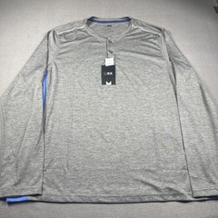 NWT MSX By Michael Strahan Men’s 2-Button Athletic Long Sleeve Henley Shirt Sz L