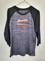 Oregon State Beavers Nike Pullover Medium Dri-Fit 3/4 Sleeved Gray Large OSU