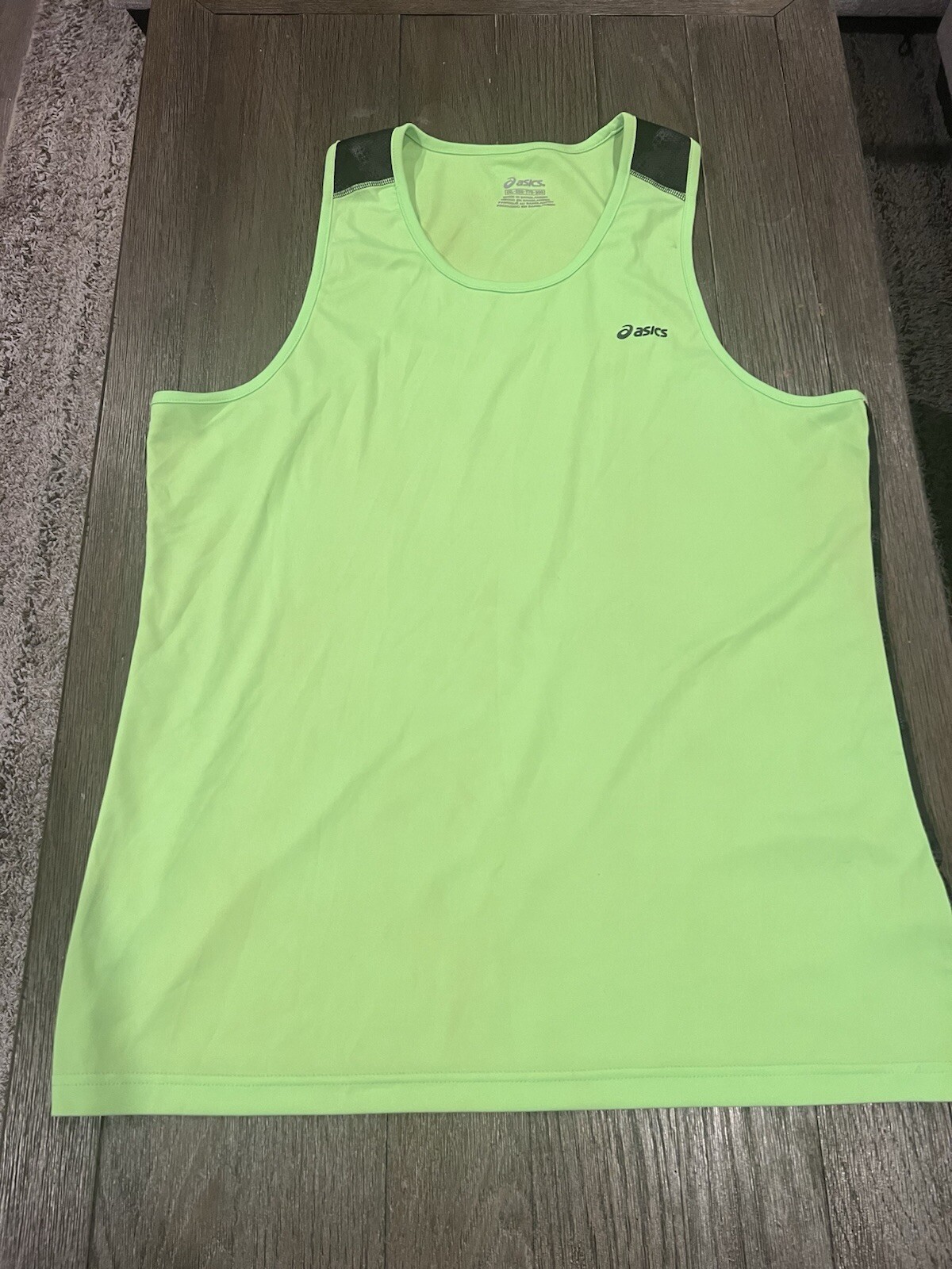 Mens New Balance Breathable Running Singlet Green Black 2XL Reflective gallery