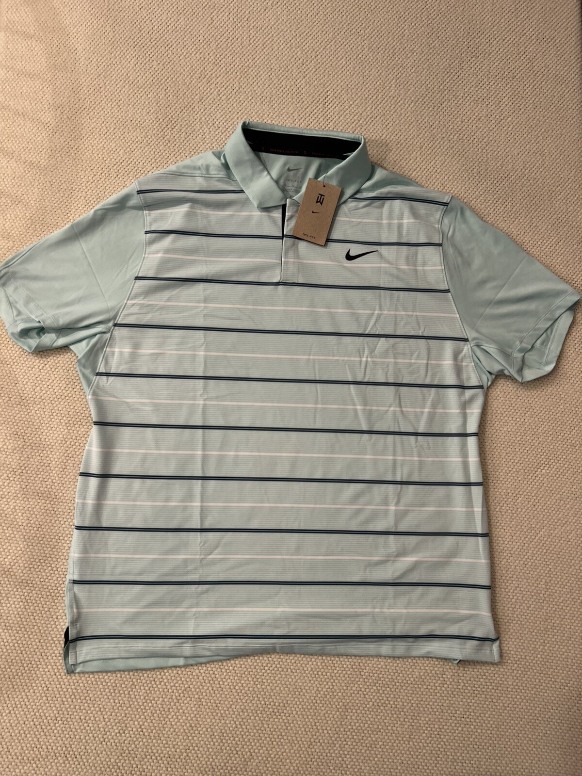 Nike Dri-FIT Tiger Woods Golf Polo Shirt Jade Striped Men’s Size XL DR5318-346 gallery