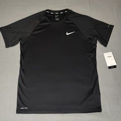 Nike Swim Dri-Fit Shirt UPF 40+ Men’s Medium Black Training Sports NESSA586-001