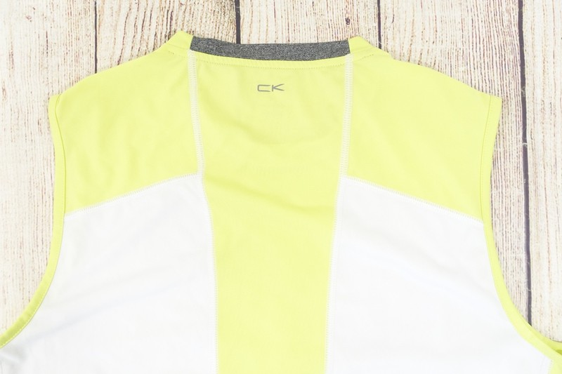 CALVIN KLEIN PERFORMANCE YELLOW WHITE MEDIUM SLEEVELESS TEE TSHIRT MENS NWT NEW gallery