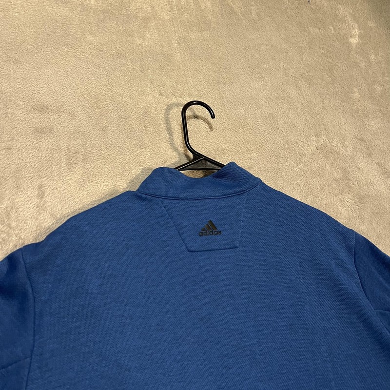 Adidas Adi Perform Golf Pullover Mens XL Blue 1/4 Zip Mock Neck Fleece gallery
