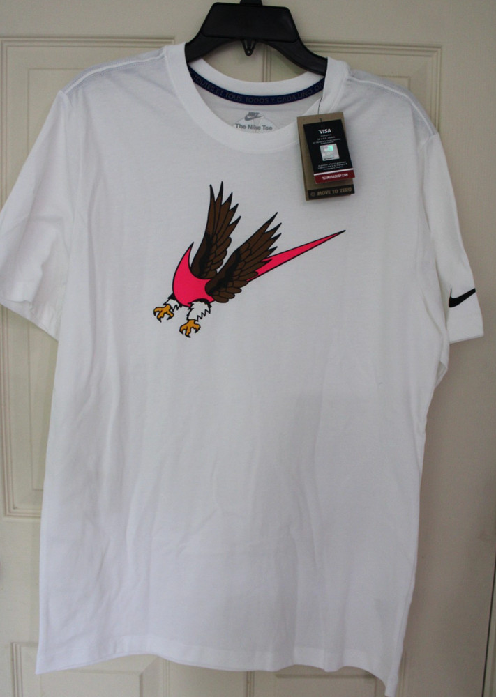 NWT Nike Sportswear Club Team USA Eagle Flag Men's XL White T-shirt FN0861