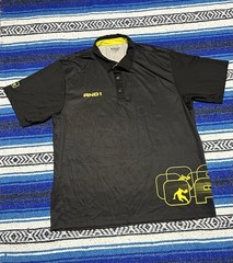 AND1 Wrap Around 1 Basketball Polo Shirt Mens Size XL Yellow and Black Logo