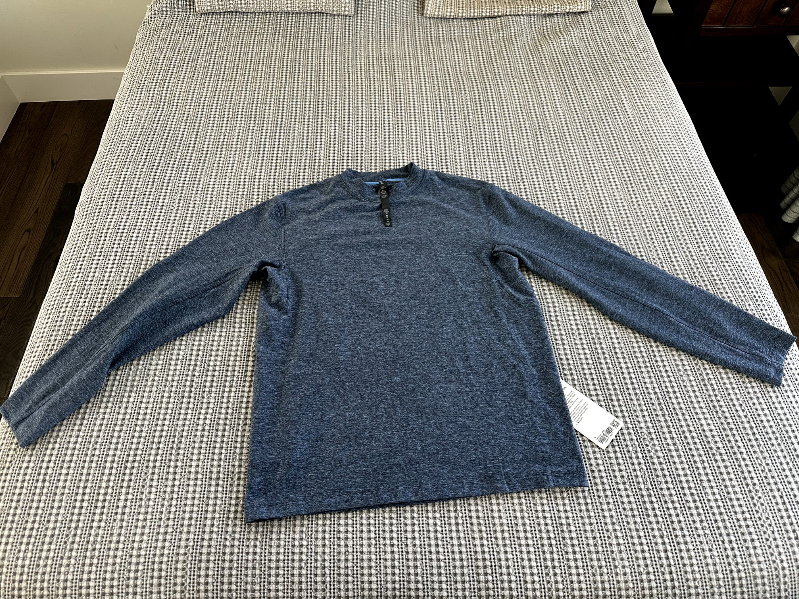 NWT Men's LULULEMON Rulu Mock Neck Long Sleeve Heathered Blue Nile Size Large gallery