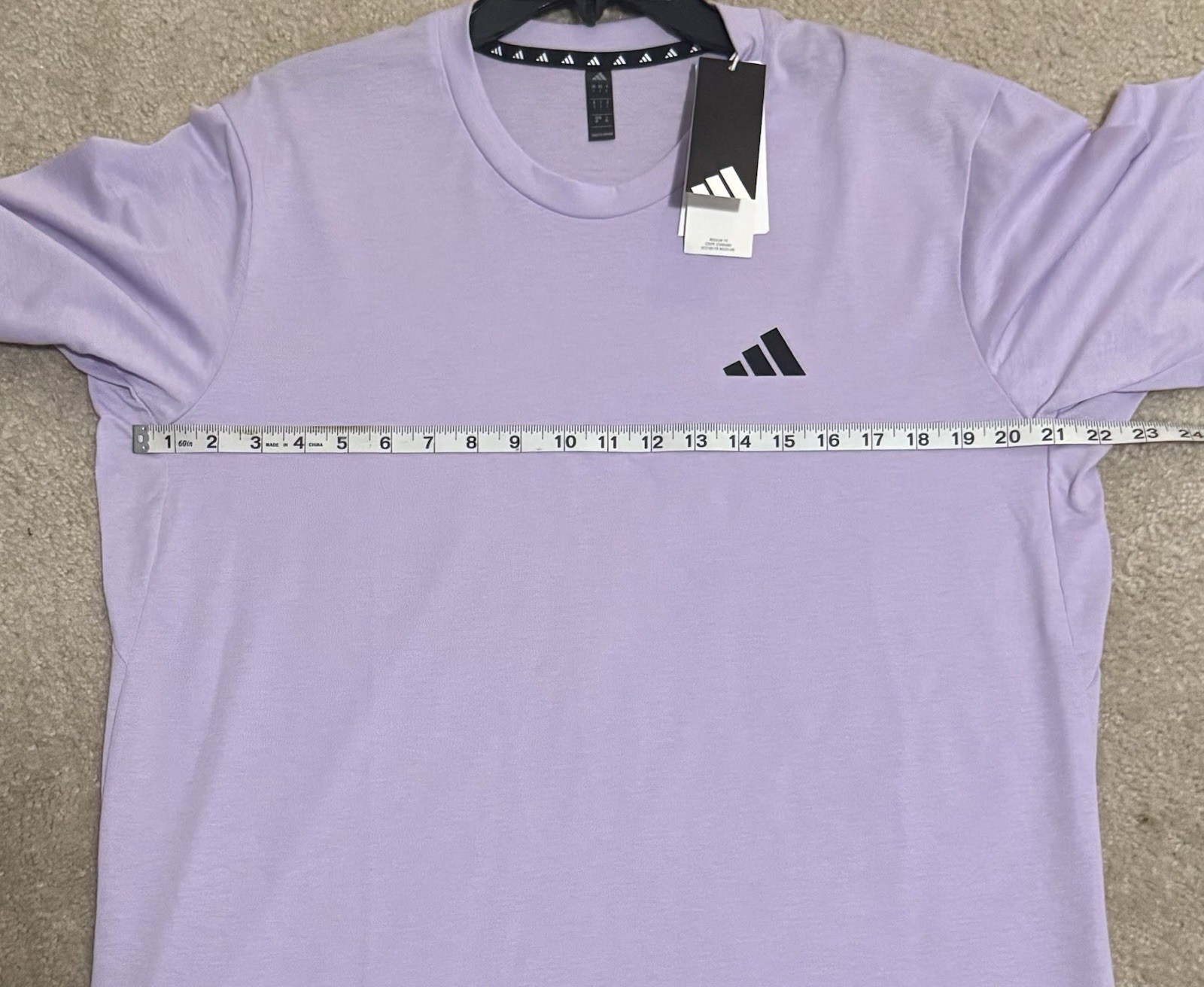New Adidas Men's Short Sleeve Train Essentials Tee Shirt Plum Purple Logo Size L gallery