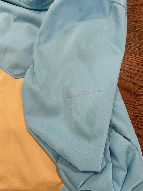 Nike Shield Victory Golf Men's Pullover Crew Shirt Blue Yellow Medium Ice Cream gallery