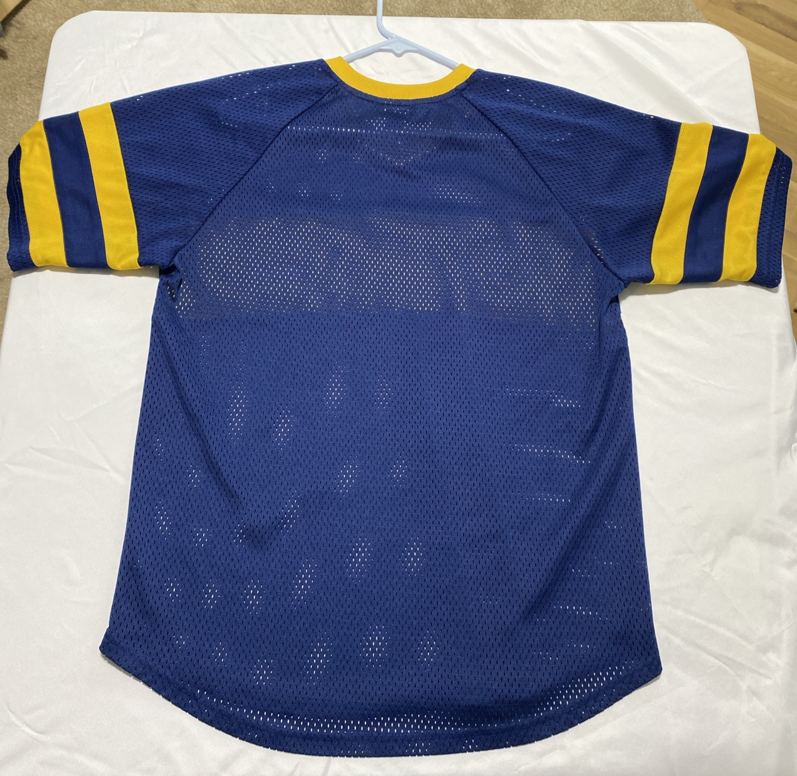 Forever 21 Size M Blue And Yellow Striped Legend Jersey gallery