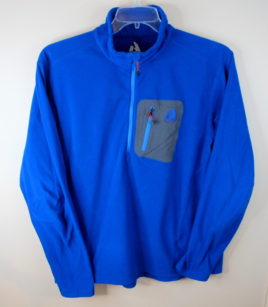 Eddie Bauer First Ascent 1/4 Zip Pullover Men's XL Blue Fleece Hiking Outdoor
