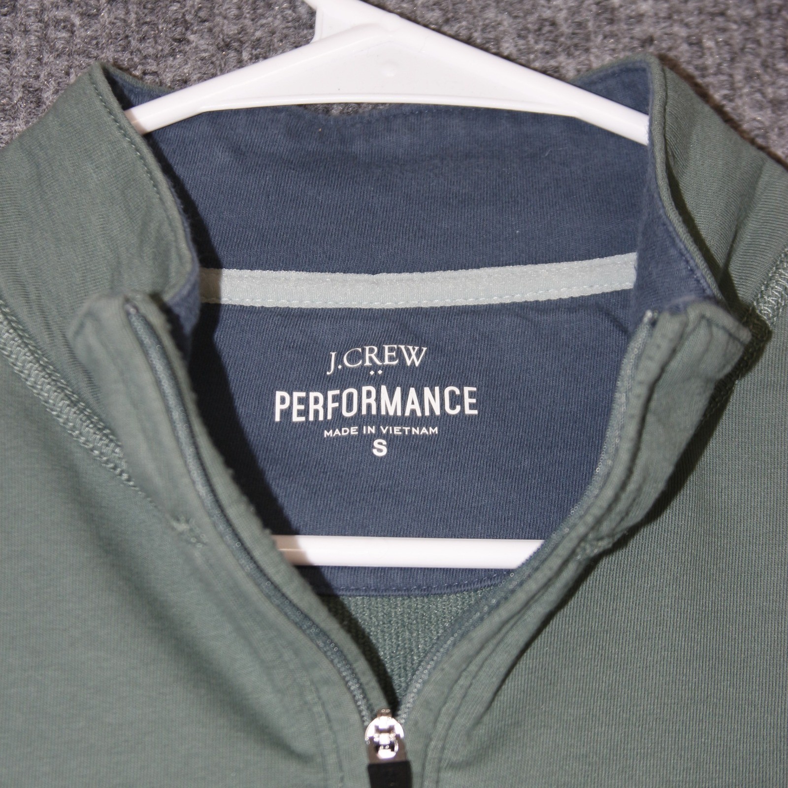 J Crew Pullover Mens S Green Performance Quarter Zip Long Sleeve Sports gallery