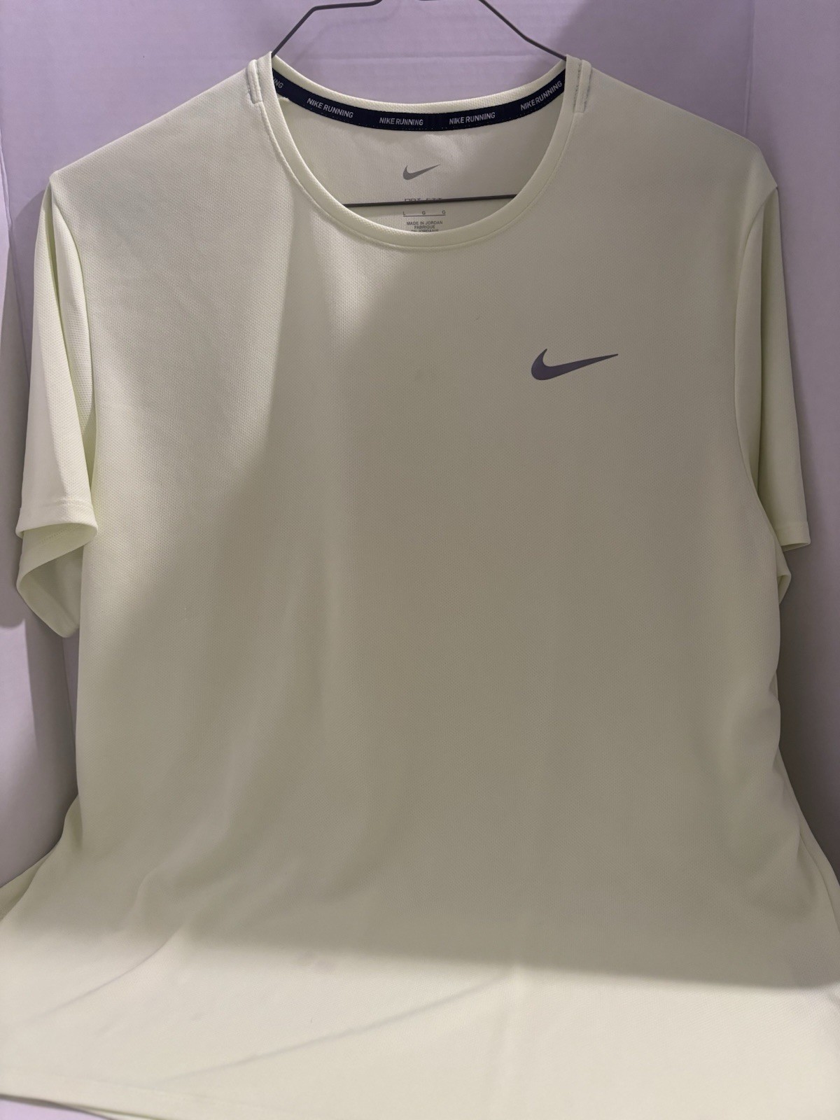 Nike Running T-Shirt Light Yellow Men's L Short Sleeve Lightweight gallery