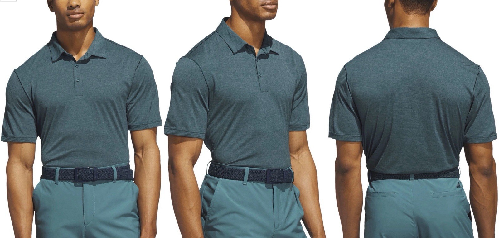 NWT Men’s Adidas Ultimate365 Elevated Twistknit Polo Shirt Size 2XL Teal gallery
