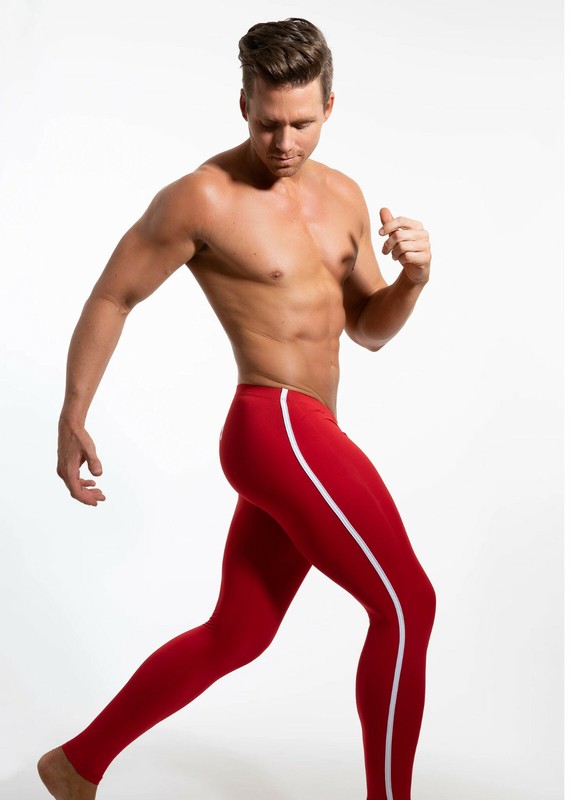 N2N Bodywear Men red Hero long tights activewear size L XL gallery