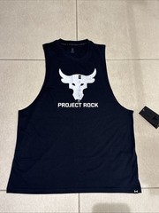 NWT Men’s L Under Armour Project Rock Brahma Bull Tank Black 1373787-004 $40