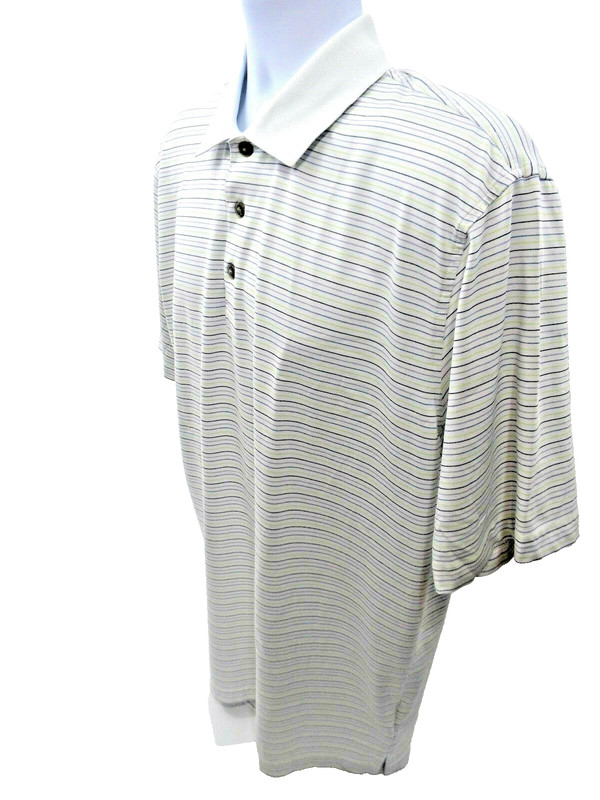 PEBBLE BEACH PERFORMANCE WHITE/GREEN/BLUE STRIPES SIZE L gallery