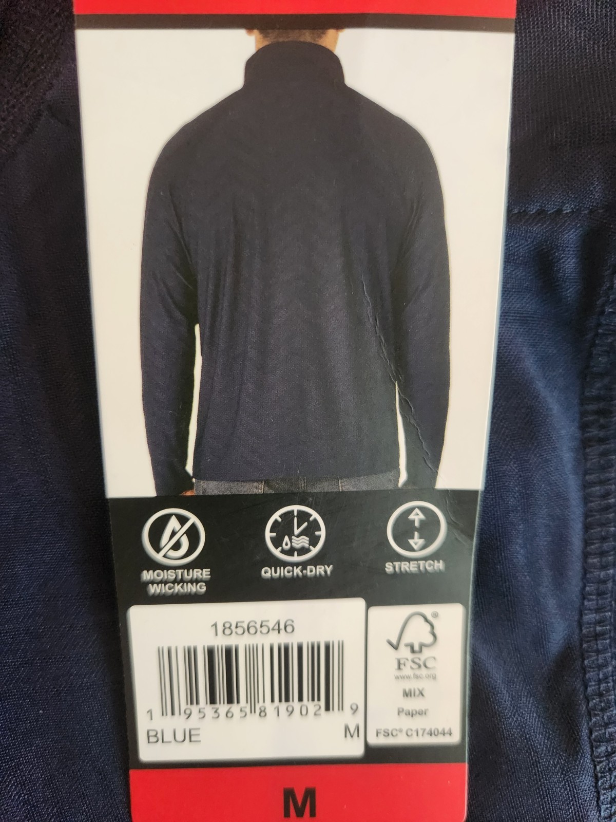 Gerry Men's Active Quarter Zip Long Sleeve Blue Medium- New gallery