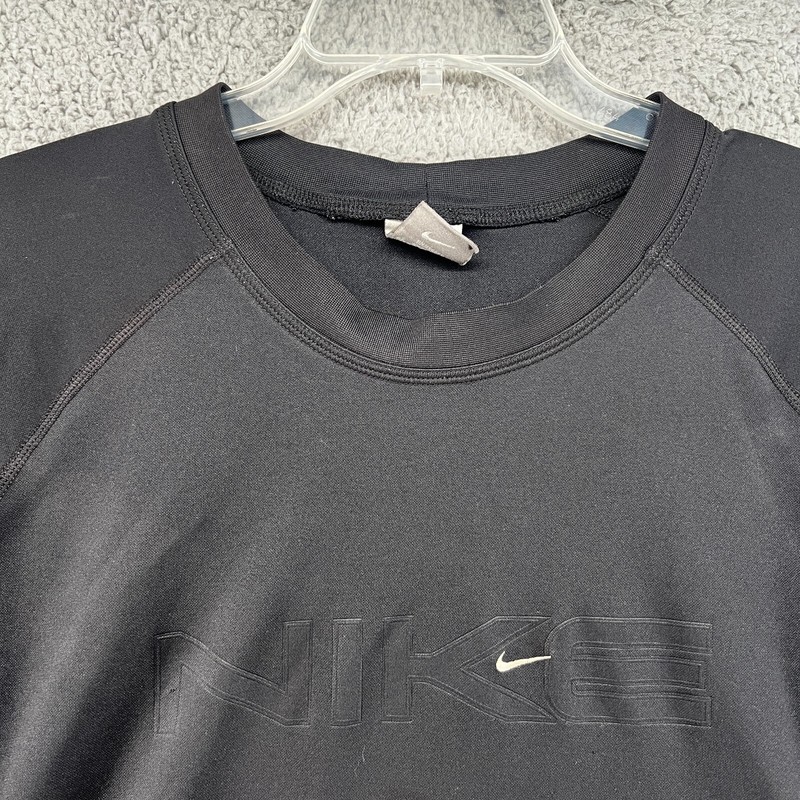 Vintage Nike Shirt Men’s XL Black Spell Out Mini Swoosh Athletic Tee gallery