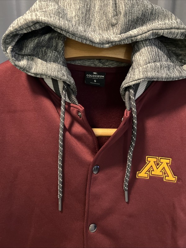 Minnesota Golden Gophers Colosseum Full Zip Mens S Hooded Sweater Stretch NEW gallery