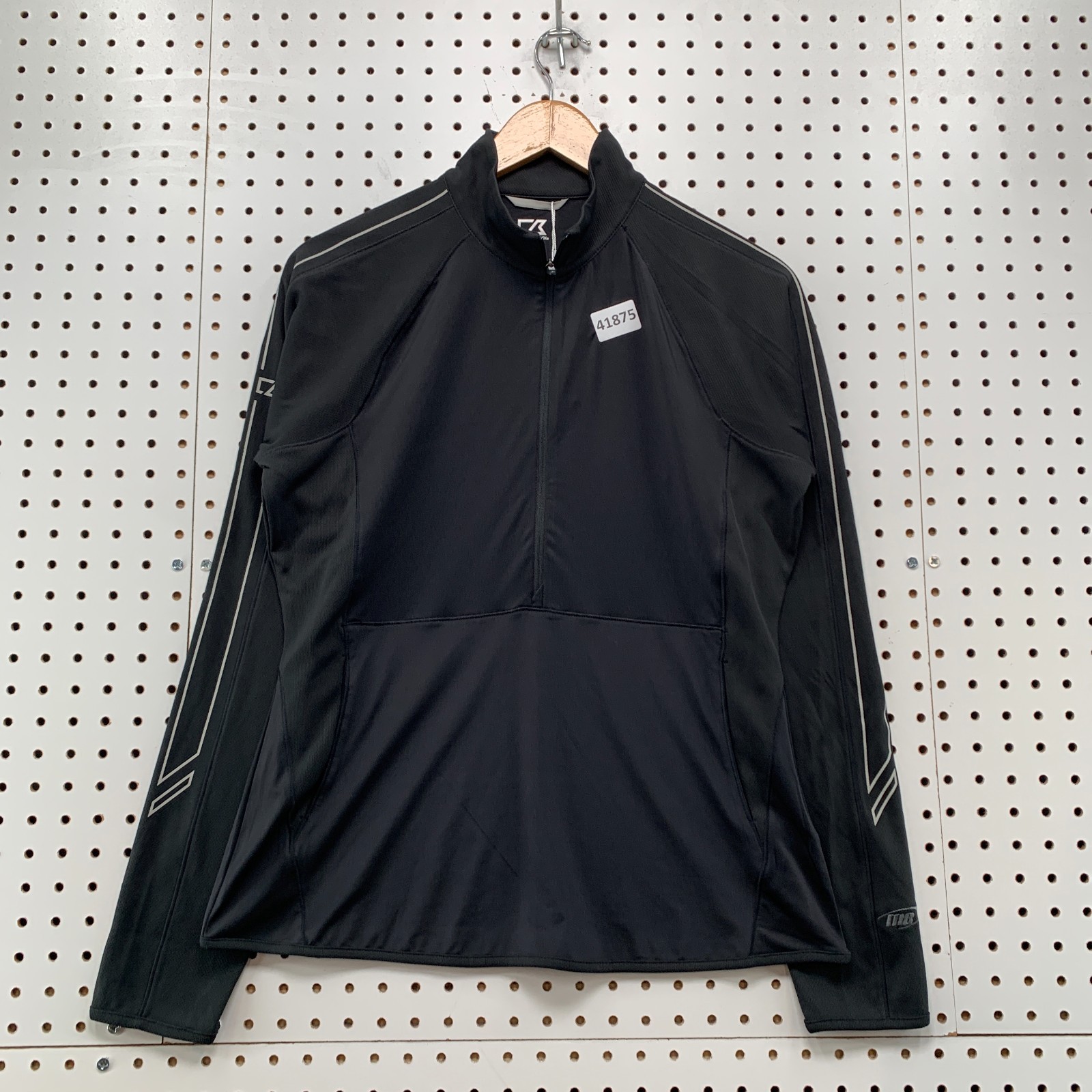 NEW CB Cutter Buck 1/2 Zip Pullover Mens Medium Black Dry Tec Golf 19.5x25 gallery