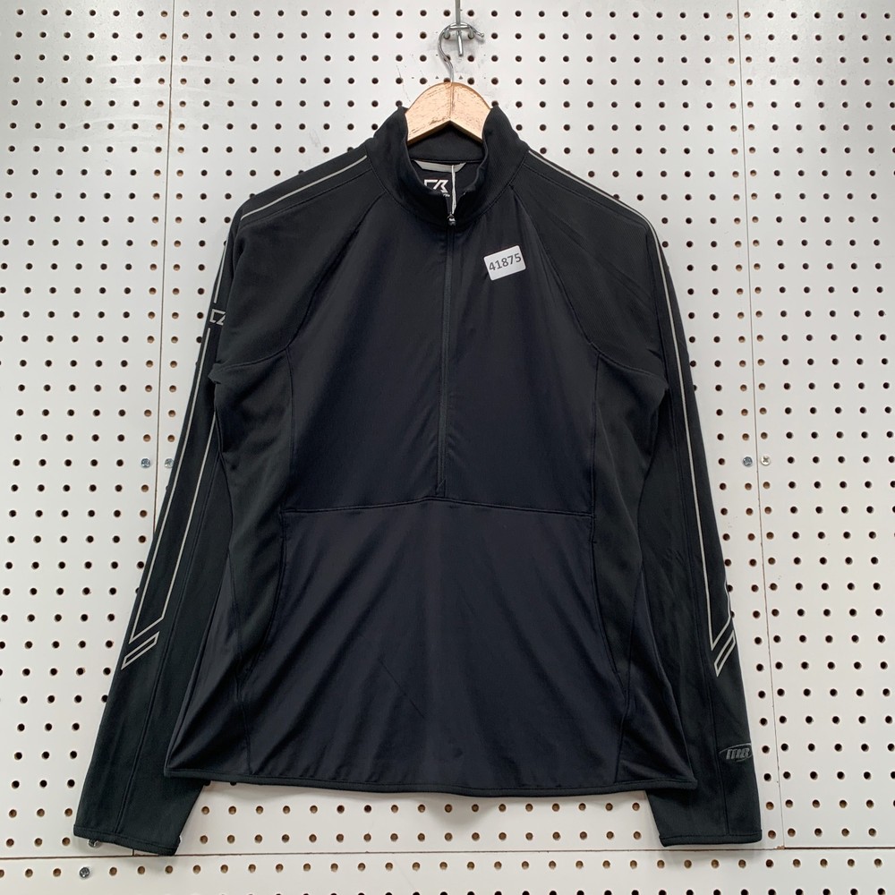 NEW CB Cutter Buck 1/2 Zip Pullover Mens Medium Black Dry Tec Golf 19.5x25