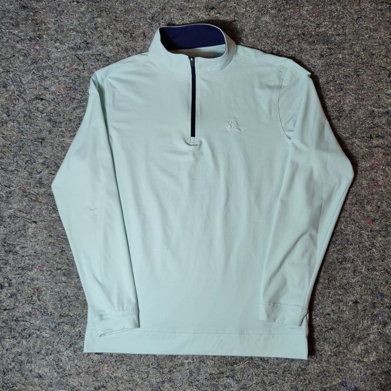 Rhoback Mens Performance Q-Zip Pullover Mint Green Size Medium Golf gallery