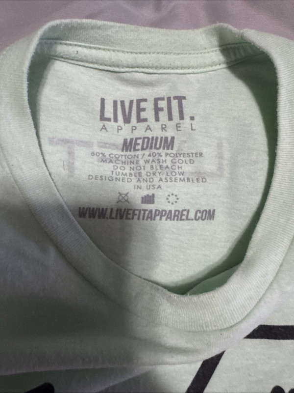LVFT. Live Fit Apparel Co. Lifestyle Men's Graphic Mint Green SS M T-Shirt gallery