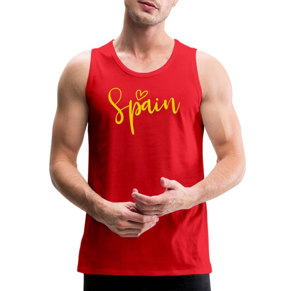 Spain Heart Love Spanish Soccer Team 2026 Men’s Premium Tank