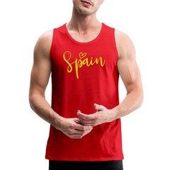 Spain Heart Love Spanish Soccer Team 2026 Men’s Premium Tank
